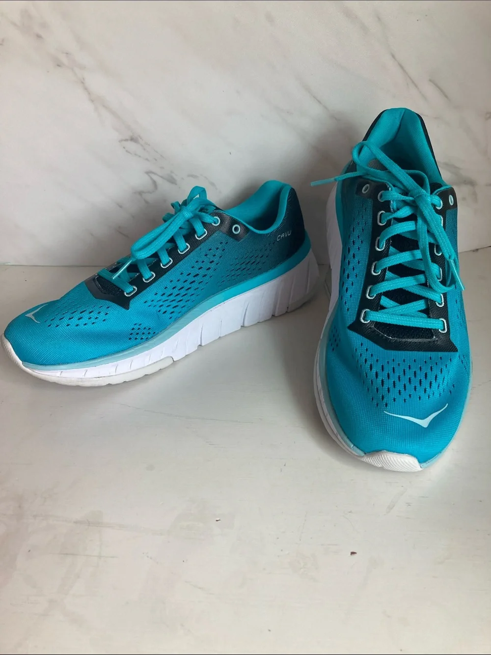 Hoka Women's Teal and Navy Athletic Running Shoes